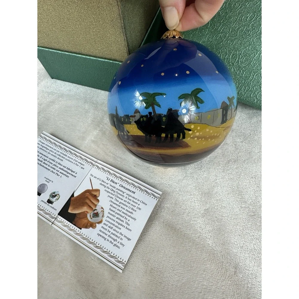 Pier 1 Li Bien Ornament, 2015 hand painted Nativity Scene Wise Men original box